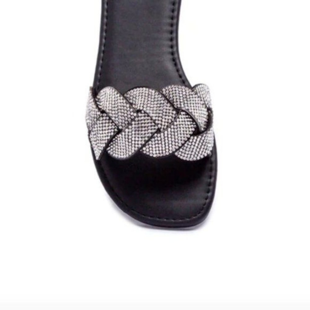 !! NEW !! Embellished Slides Sandals in Tan - Picture 5 of 5